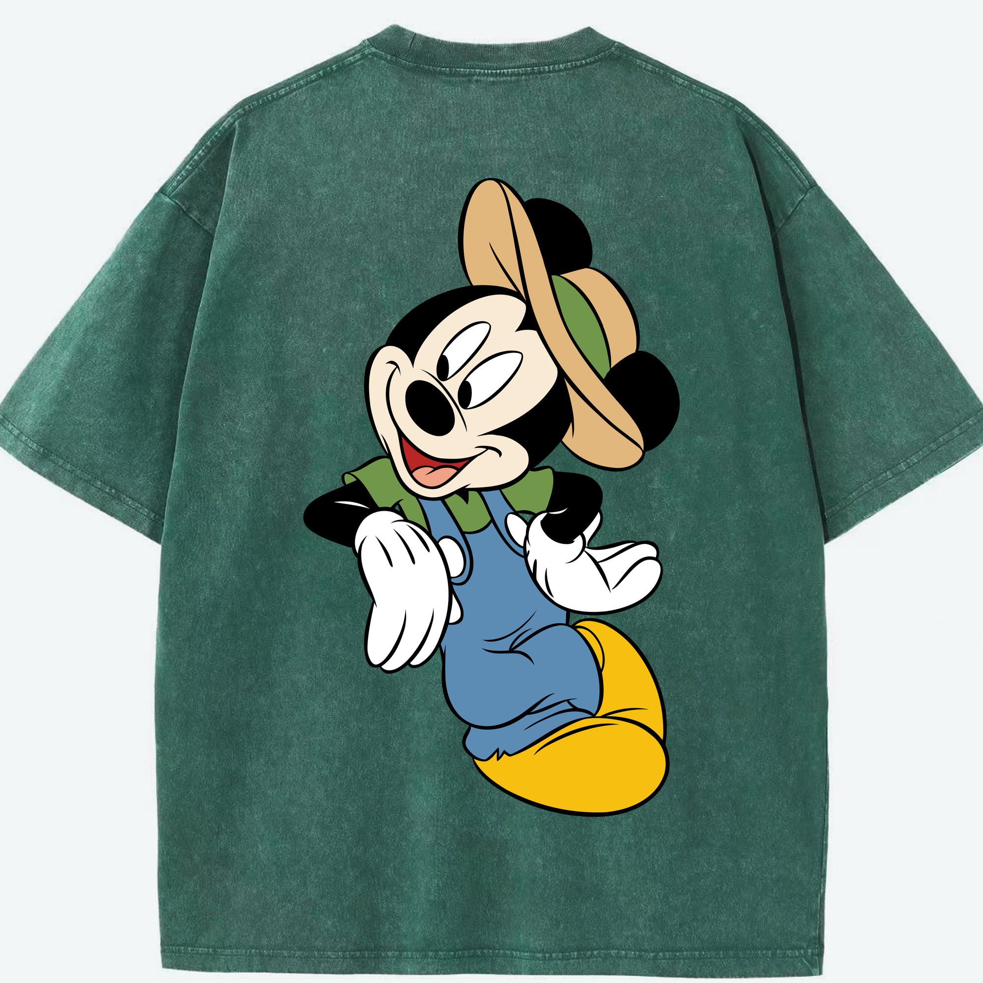 （画像用） ミッキーマウス Mickey Mouse 綿100% ヴィンテージ風 半袖Tシャツ（背面プリント）